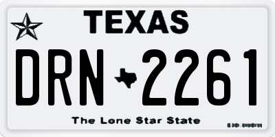 TX license plate DRN2261