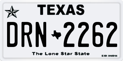 TX license plate DRN2262