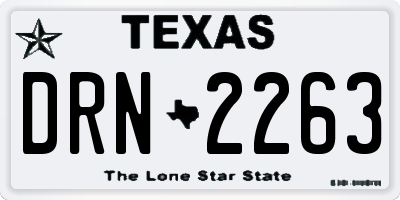 TX license plate DRN2263