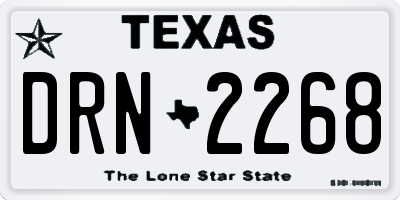 TX license plate DRN2268