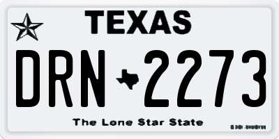 TX license plate DRN2273