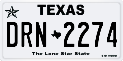 TX license plate DRN2274