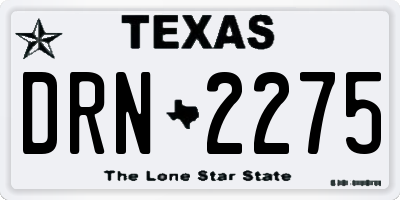 TX license plate DRN2275