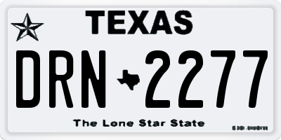 TX license plate DRN2277