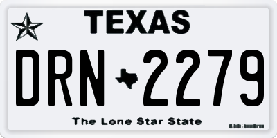 TX license plate DRN2279