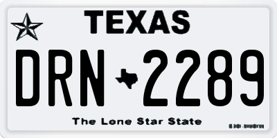 TX license plate DRN2289