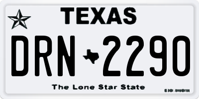 TX license plate DRN2290