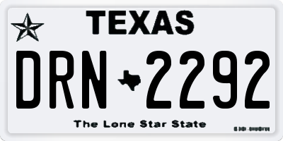 TX license plate DRN2292