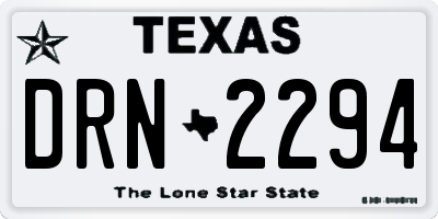 TX license plate DRN2294