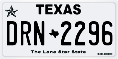 TX license plate DRN2296