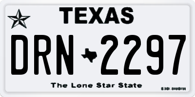 TX license plate DRN2297