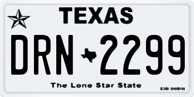 TX license plate DRN2299