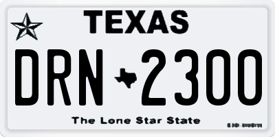 TX license plate DRN2300