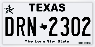 TX license plate DRN2302