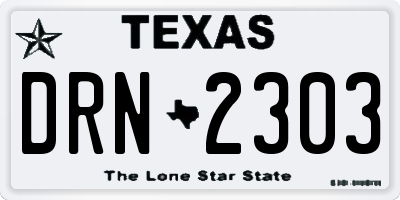 TX license plate DRN2303