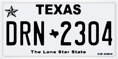 TX license plate DRN2304