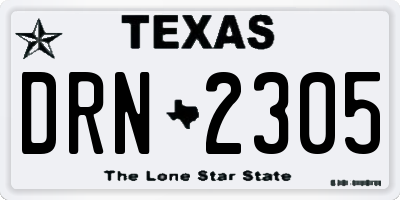 TX license plate DRN2305