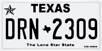 TX license plate DRN2309