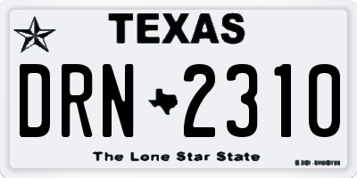 TX license plate DRN2310