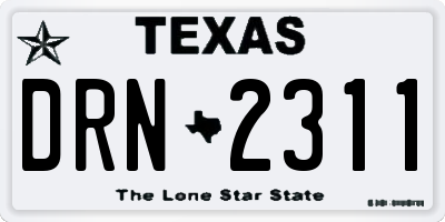 TX license plate DRN2311