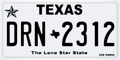 TX license plate DRN2312