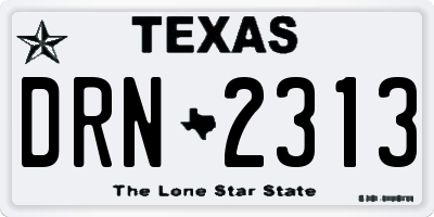 TX license plate DRN2313