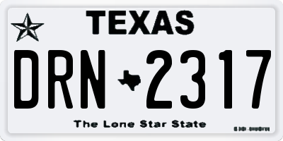 TX license plate DRN2317