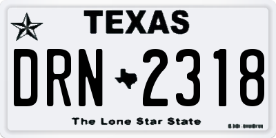TX license plate DRN2318
