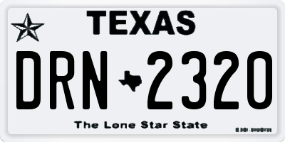 TX license plate DRN2320