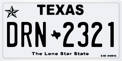 TX license plate DRN2321