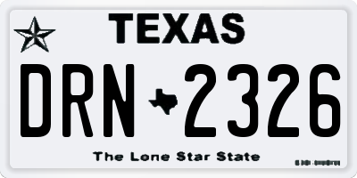 TX license plate DRN2326