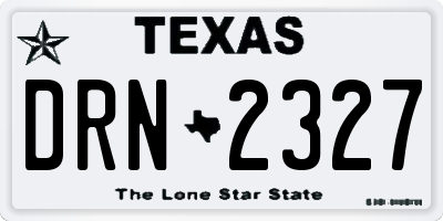 TX license plate DRN2327