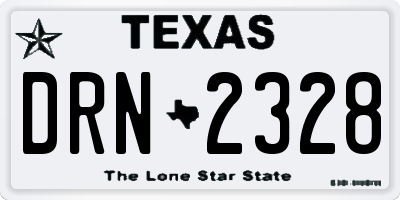 TX license plate DRN2328