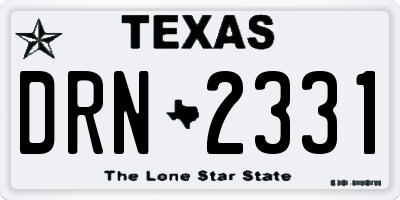 TX license plate DRN2331