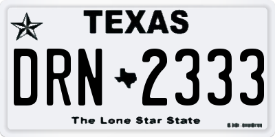 TX license plate DRN2333