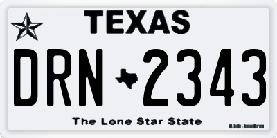 TX license plate DRN2343