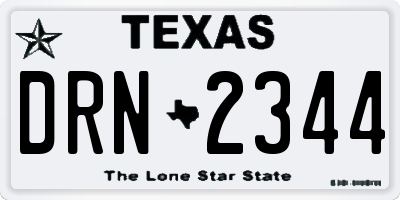 TX license plate DRN2344