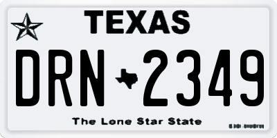 TX license plate DRN2349