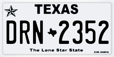 TX license plate DRN2352