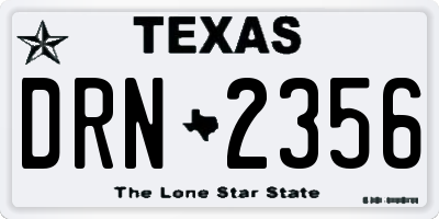 TX license plate DRN2356