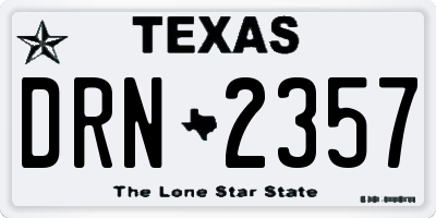 TX license plate DRN2357