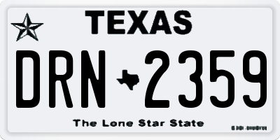 TX license plate DRN2359