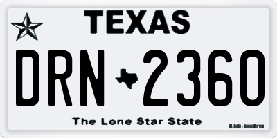 TX license plate DRN2360