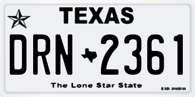 TX license plate DRN2361