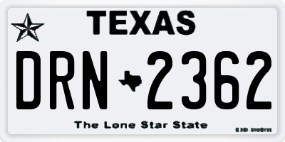 TX license plate DRN2362