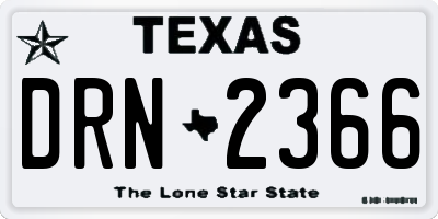 TX license plate DRN2366
