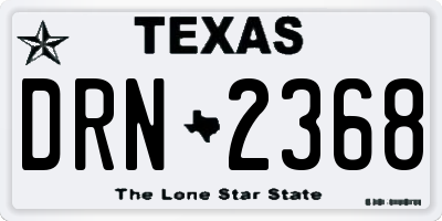 TX license plate DRN2368