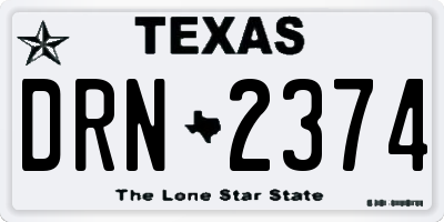 TX license plate DRN2374