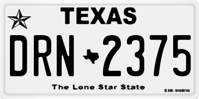 TX license plate DRN2375