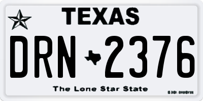 TX license plate DRN2376